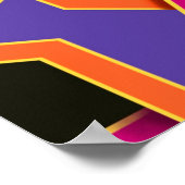 Poster Flower green orange et violet ethnie géométrique n (Coin)