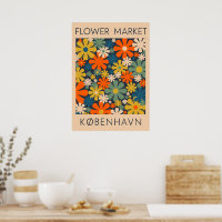 Flower Market Copenhagen Danois Retro Floral Art