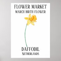 Flower Market Fleur de naissance MARCH Art Imprime