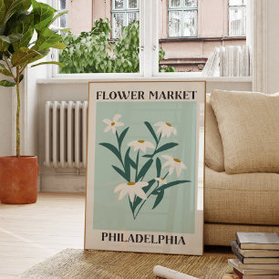 Poster Flower Market Philadelphia White Daisy Floral