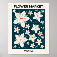 Flower Market Vienne Marine Blue Cream Blanc Flora