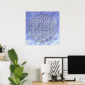 Poster Flower OF Life 2 - timbre argent (Bureau à domicile)