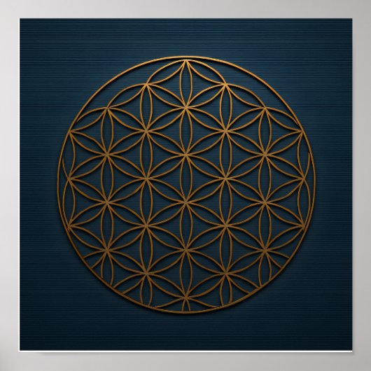 Poster Flower of Life Bleu Bronze (Devant)