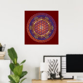 Poster FLOWER OF LIFE / Blume des Lebens - Ornament I (Bureau à domicile)