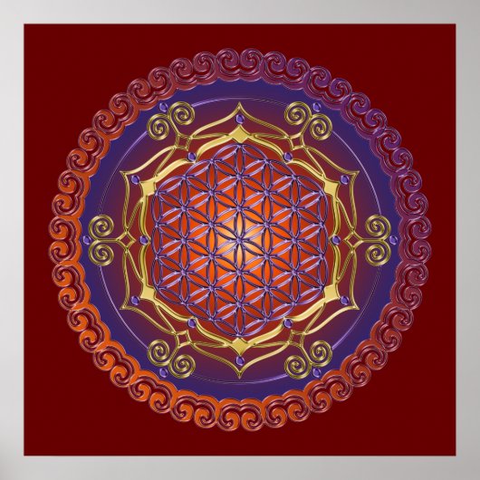 Poster FLOWER OF LIFE / Blume des Lebens - Ornament I (Devant)