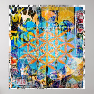 Poster Flower Of Life Décollage