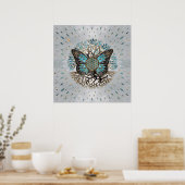 Poster Flower of Life - Tree of life - Butterfly (Cuisine)