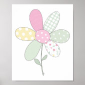 Poster  Flower on White Background Quilt Art Print Set (Devant)