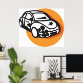 Poster Flower Power Car Cute Hippie Style (Bureau à domicile)