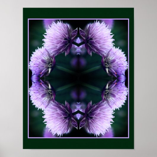 Poster Flower Purple Scallion Allium Abstrait (Devant)