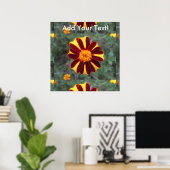 Poster Flower rouge jaune (Bureau à domicile)