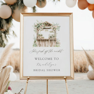 Poster Flower Stand Fresh Off the Market Bridal Bienvenue