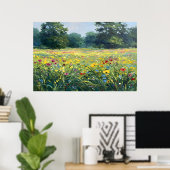 Poster Flowered field (Bureau à domicile)