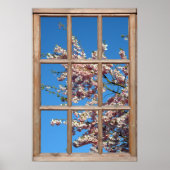 Poster Flowering Cherry Tree View from a Window (Devant)