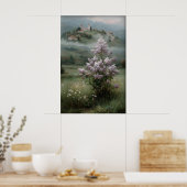 Poster Flowering Tree Lilac Print, Antique Spring Field (Cuisine)