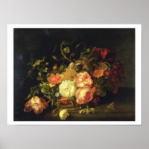 Poster Flowers and Insects, 1711 (oil panel)