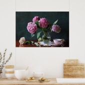 Poster Flowers | Hydrangeas in Vase (Cuisine)