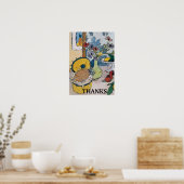 Poster Flowers with Pineapple, after Matisse (Cuisine)