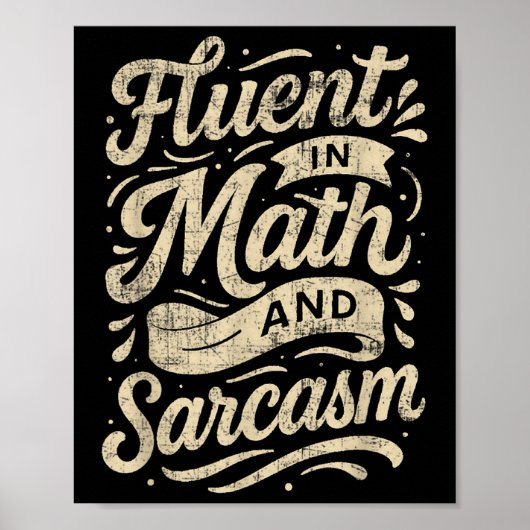 Poster Fluent Dans Les Maths Et Sarcasme Drôle Enseignant (Devant)