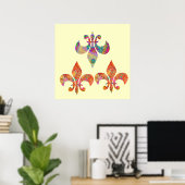 Poster Fluer-de-Lis : Motifs heureux de Navin (Bureau à domicile)