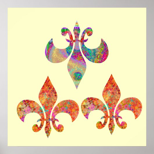 Poster Fluer-de-Lis : Motifs heureux de Navin (Devant)