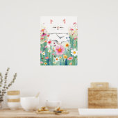 Poster Fluffeux chat blanc dans la prairie fleur sauvage, (Cuisine)