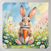 Poster Fluffy & Caffeinated - Scène de café Bunny Spring (Devant)