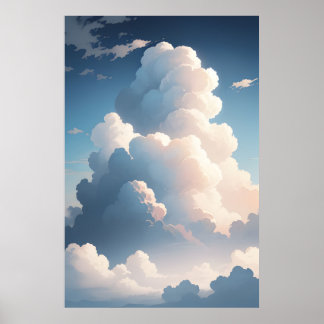 Poster Fluffy Cloudscape magnifique