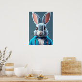 Poster Fluffy & Cute - Tête de lapin en Whimsical (Cuisine)