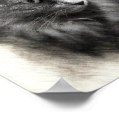 Poster Fluffy Gray Cat Sketch - Soft Feline Portrait Art  (Coin)