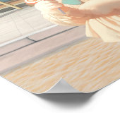 Poster Fluffy Kitten avec Lollipop à la pâtisserie (Coin)