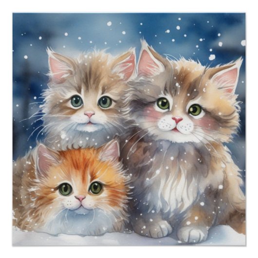 Poster Fluffy Kittens (Devant)
