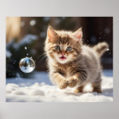 Poster *~* Fluffy Kitty Chat 5:4 Kitten AP68 Boule de nei (Devant)