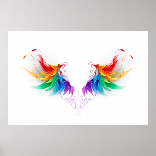 Poster Fluffy Rainbow Wings (Devant)