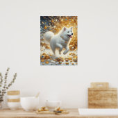 Poster Fluffy white dog (Cuisine)
