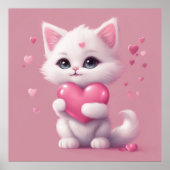 Poster Fluffy White Love Kitten (Devant)