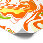 Poster Fluide Abstrait Orange Vibrant (Coin)