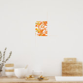 Poster Fluide Abstrait Orange Vibrant (Cuisine)