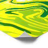 Poster Fluide Abstrait torréfaction en Jaune et Vert (Coin)