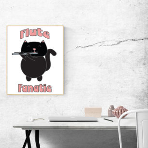 Poster Fluide Fanatique Chat noir