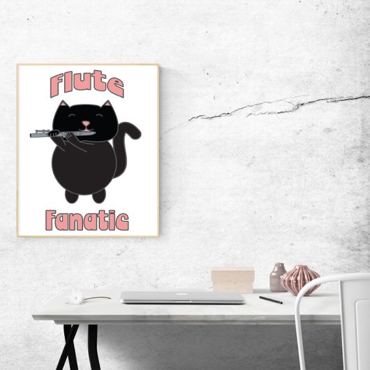 Poster Fluide Fanatique Chat noir