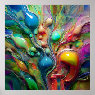 Poster Fluide, Glosseuse, Bulles