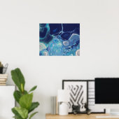 Poster Fluidité abstraite moderne de marbre bleu de la ma (Bureau à domicile)