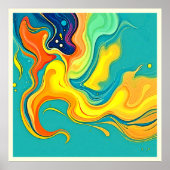 Poster Fluidity of Joy: Abstract Waves (Devant)