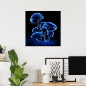 Poster Fluorescence bleue (Carré) (Bureau à domicile)