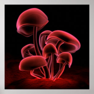Poster Fluorescence rouge (Carré)