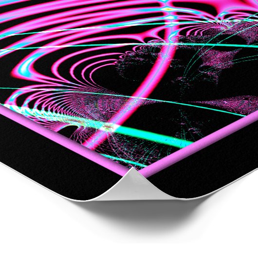 Poster Fluorescent Neon Web Fractal (Coin)