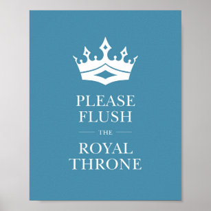 Poster Flush Bleu Le Trône Royal Sympathique Panneau Sall