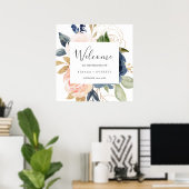 Poster Flush et Navy Flowers | Mariage de bienvenue blanc (Bureau à domicile)