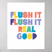 Poster Flush it Flush it Bathroom Sign (Devant)